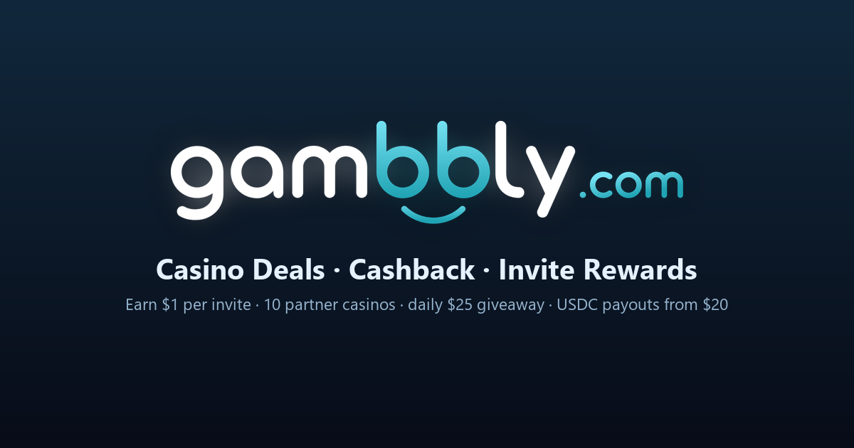 Gambbly homepage featuring the best online casino bonuses, cashback and rewards platform